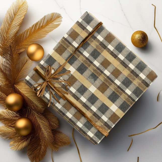 Earth Tones Gold julmönster#7 ID1009 Presentpapper (Skapare uppladdad)