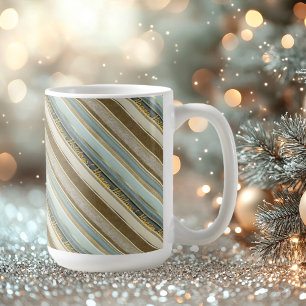 Earth Tones Guld jul Mönster#28 ID1009 Kaffemugg