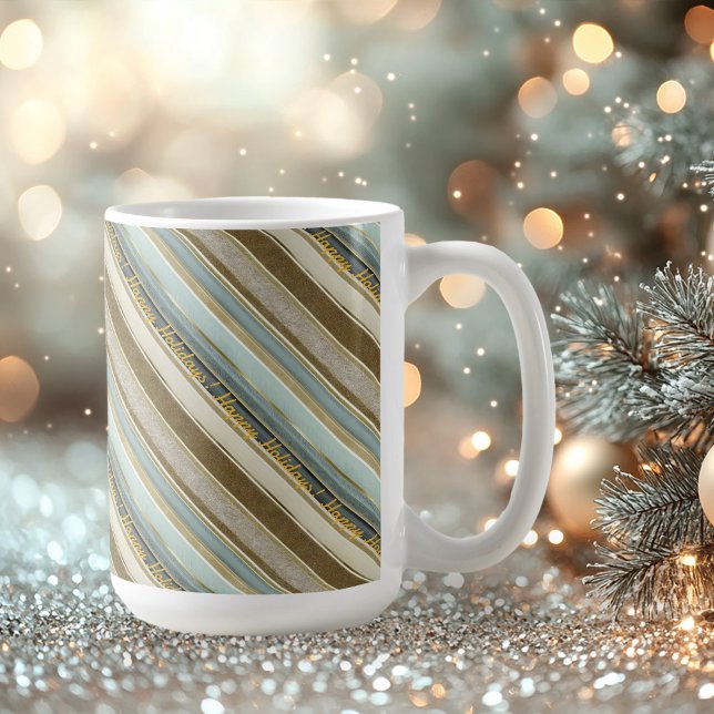 Earth Tones Guld jul Mönster#28 ID1009 Kaffemugg (Skapare uppladdad)