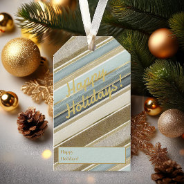 Earth Tones Guld jul Mönster#28 ID1009 Presentetikett