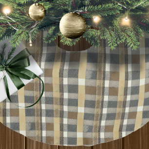 Earth Tones Guld jul Mönster#7 ID1009 Julgransmatta Borstad Polyester