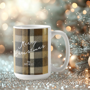 Earth Tones Guld jul Mönster#7 ID1009 Kaffemugg