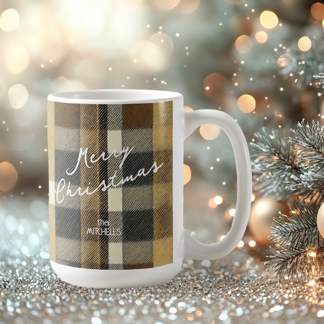 Earth Tones Guld jul Mönster#7 ID1009 Kaffemugg (Skapare uppladdad)