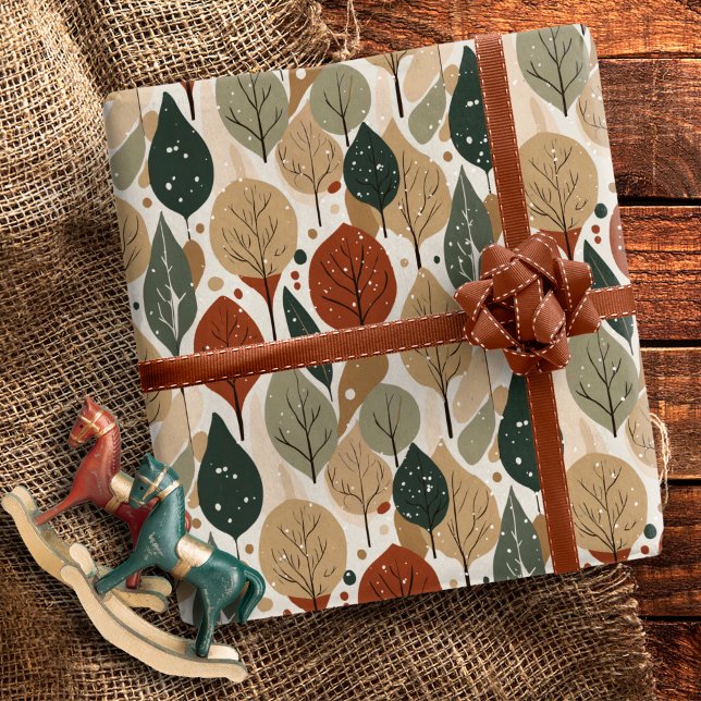 Earth Tones julmönster#5 ID1009 Presentpapper (Skapare uppladdad)