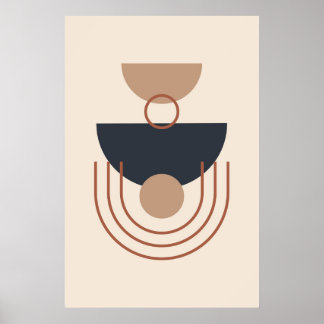 Earth Tones Modern Geometric Art Poster