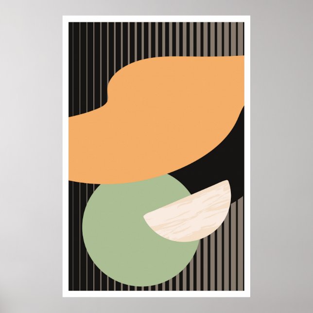 Earth Tones Modern Geometric Contemporary Art 3 Poster (Framsidan)