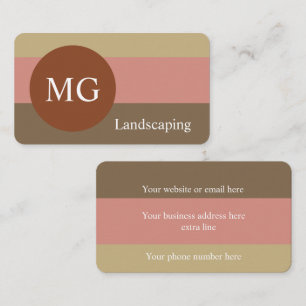 Earth Tones Modern Minimal Monogram-Professionell Visitkort