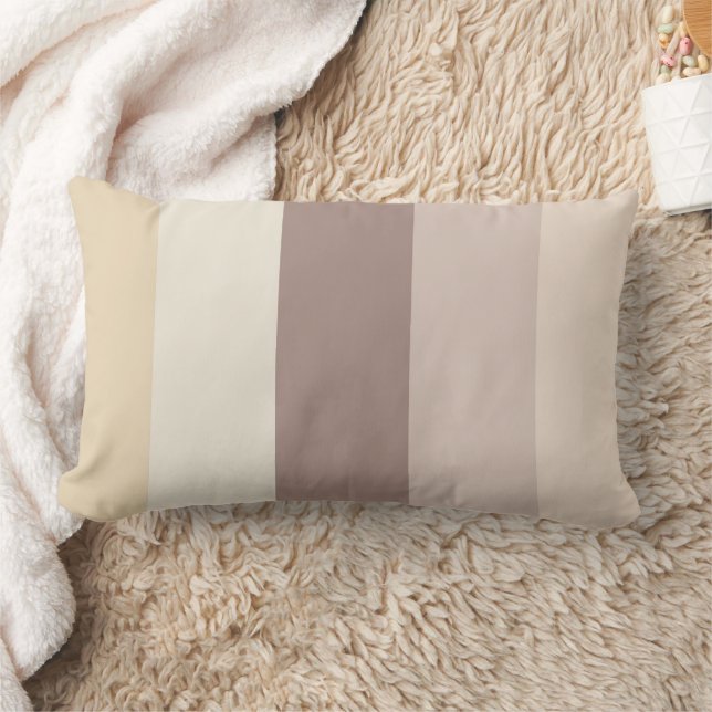 Earth Tones Rand Mönster Lumbar Dekorativ kudde (Filt)