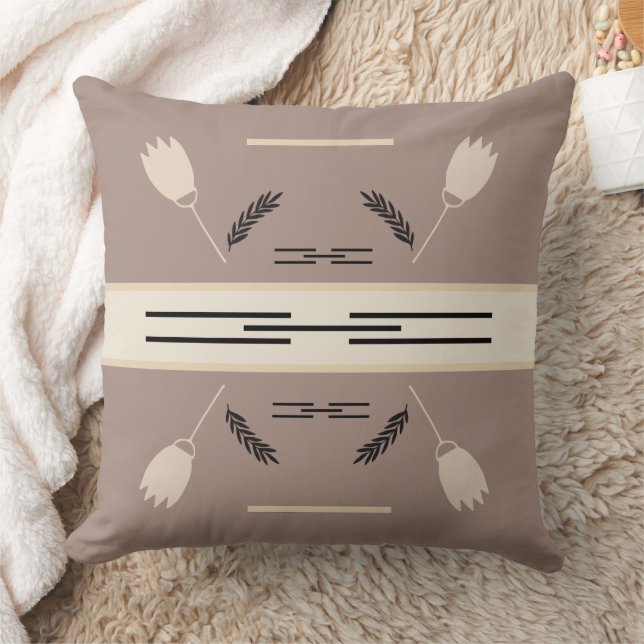 Earth Tones Rustic Geometric Dekorativ kudde (Filt)