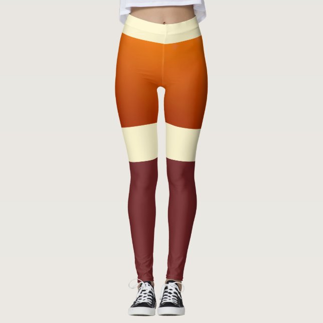 Earth Tones, solnedgångskonstruktion med hög socke Leggings (Framsida)