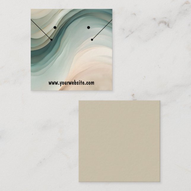 Earth Tones Vågar Visning Earrings Card Fyrkantigt Visitkort (Fram/baksida)