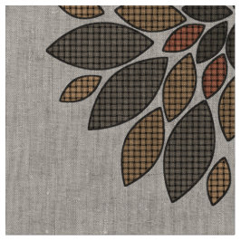 Earth Tones Woven Blommigt Se Linen Fabric Tyg