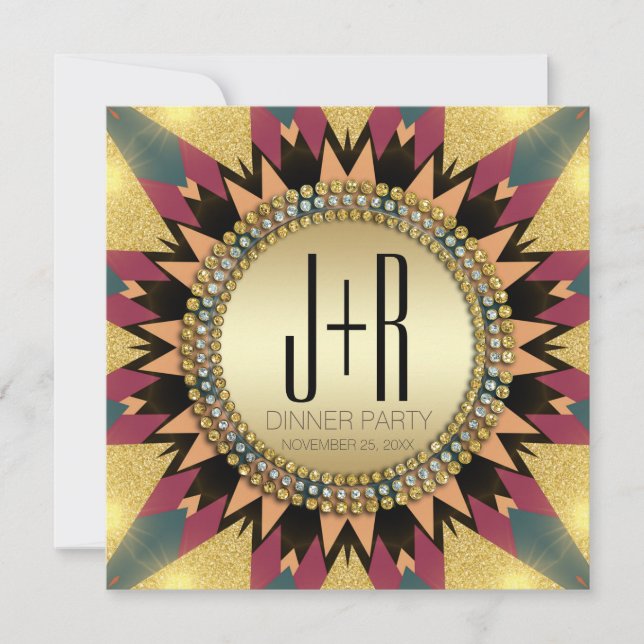 Earth Tribe Glitter Sunshine Party-inbjudan Inbjudningar (Framsida)