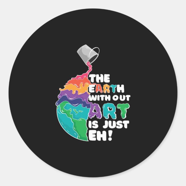 EARTH UTAN ART RUNT KLISTERMÄRKE (Framsida)