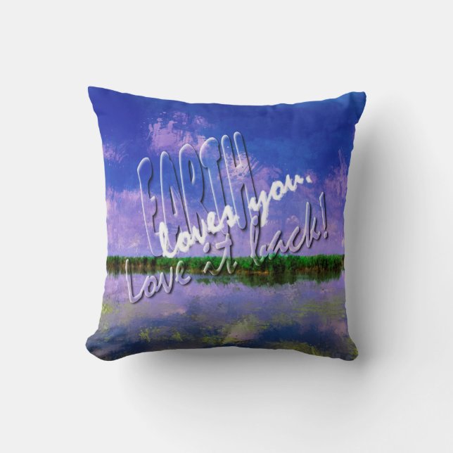 Earth Vår Home Blue Summer Himlar och Vatten Kudde (Framsida)