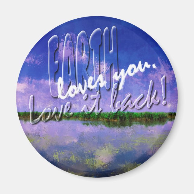 Earth Vår Home Blue Summer Himlar och Vatten Magnet (Framsidan)