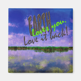 Earth Vår Home Blue Summer Himlar och Vatten Magnet