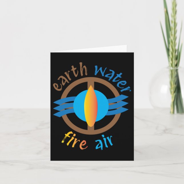 Earth Vatten Fire Luft Sticker Kort (Framsida)