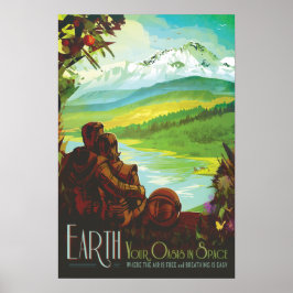 Earth Vintage Space Travel Poster
