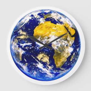 Earth Wall Clock Stor Klocka