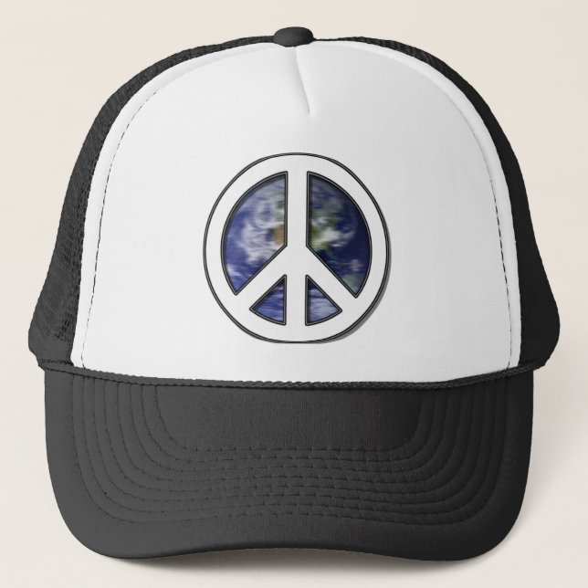 Earth White Fredstecken7 Truckerkeps (Framsida)