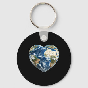 Earth World Heart - Lycklig Earth Day - Spara Pla Nyckelring