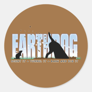 Earthdog färgdesign runt klistermärke