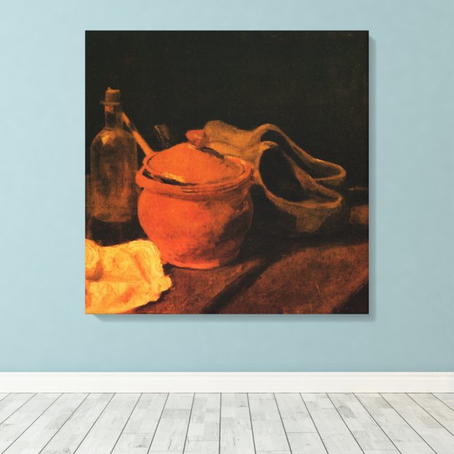 Earthenware, Flaska och Clogs av Vincent van Gogh Canvastryck (Insitu (trägolv))