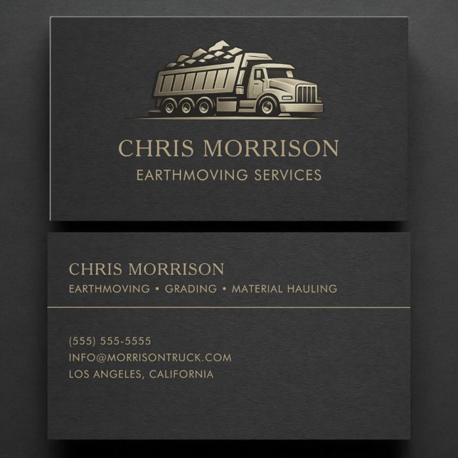 Earthmoving Services Professional Visitkort (Skapare uppladdad)