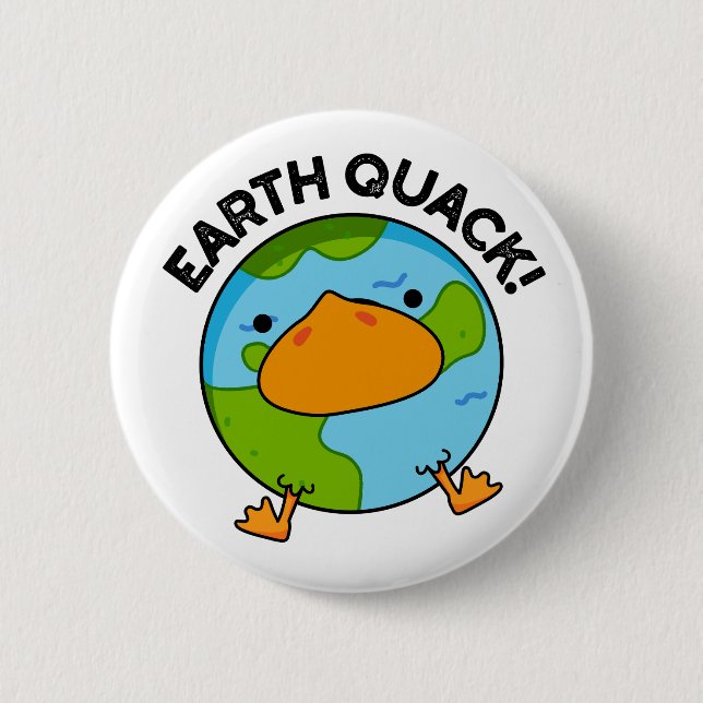 Earthquack Funny Earthquake Pun Knapp (Framsida)
