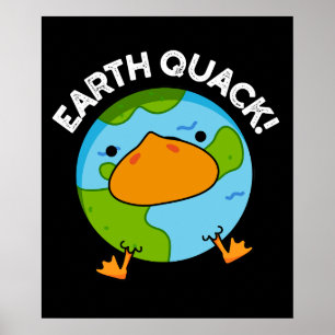 Earthquack Funny Earthquake Pun Mörk BG Poster