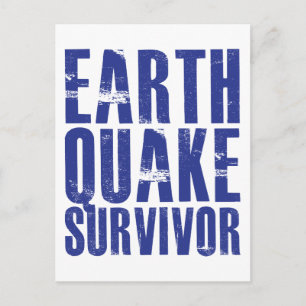 Earthquake Survivor - Blue Vykort
