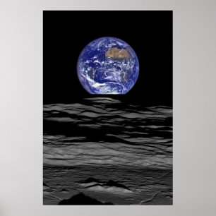 Earthrise från Farsiden av månen Poster