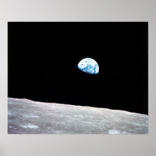 Earthrise över månen poster