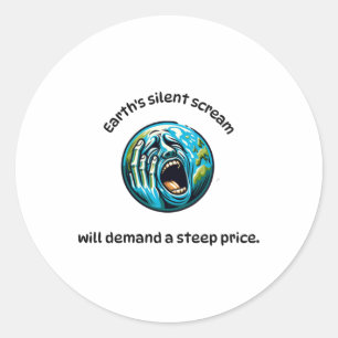 Earth's Silent Screams Sticker Runt Klistermärke