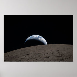 Earthset Orion rymdfarkost Artemis månuppdrag Poster