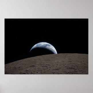 Earthset Orion rymdfarkost Artemis månuppdrag Poster