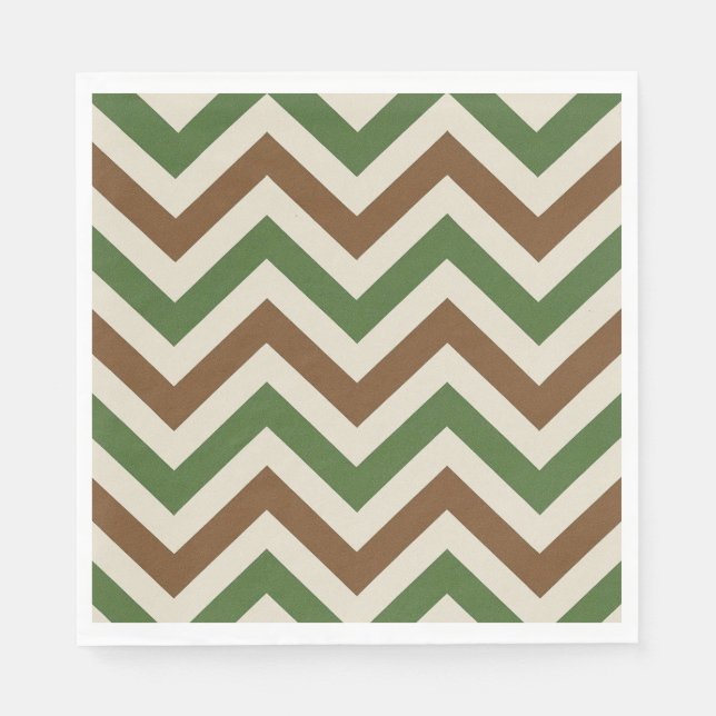 Earthtone Chevron Zig Zag Mönster Design Pappersservett (Framsidan)