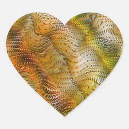 Earthtone Faux Snakeskin Heart Stickers Hjärtformat Klistermärke
