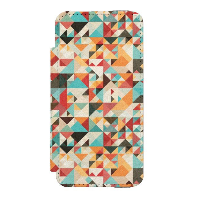 Earthtone geometriskt mönster incipio iPhone wallet skal (Folio Framsidan)