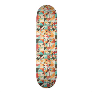 Earthtone geometriskt mönster mini skateboard bräda 18,7 cm
