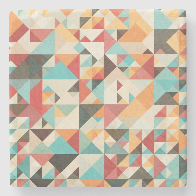 Earthtone geometriskt mönster stenunderlägg (Framsidan)