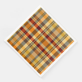 Earthtone Plaid Paper Party Napkins Pappersservett