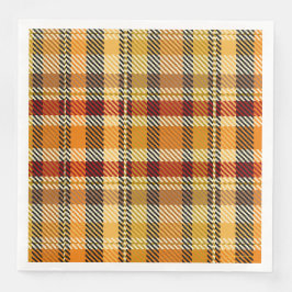 Earthtone Plaid Paper Party Napkins Pappersservett