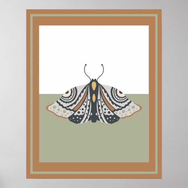 Earthtones Boho Butterfly Colorblock Poster (Framsidan)