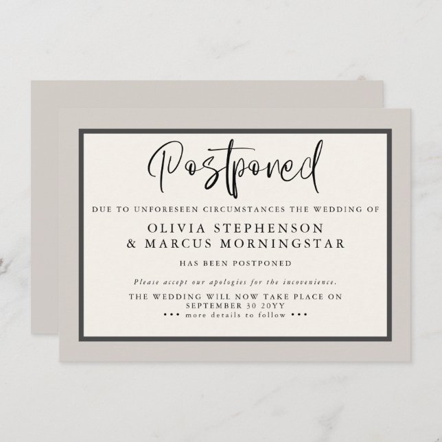 Earthtones - Modernt uppskjutet evenemangande Inbjudningar (Fram/baksida)