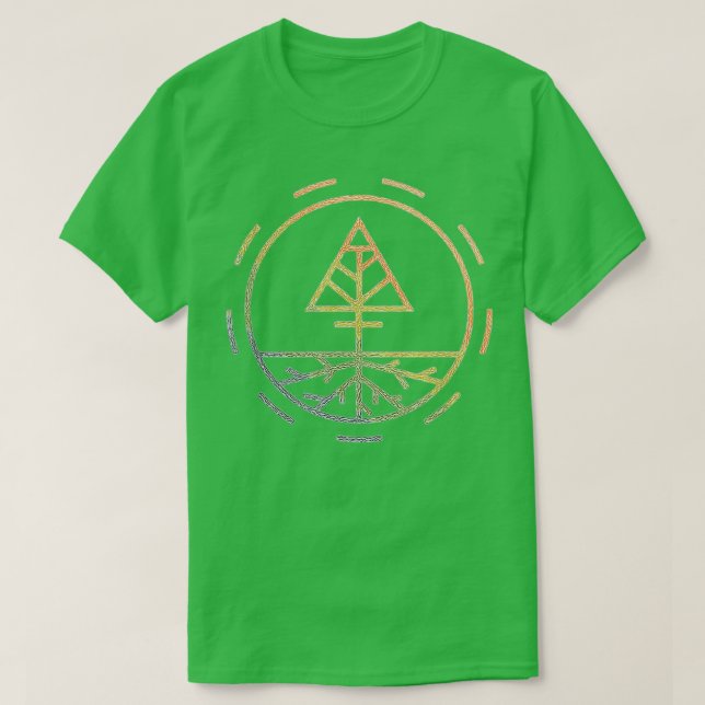EarthTree Chakra Livets träd Alchemy Fyra Inslag T Shirt (Design framsida)