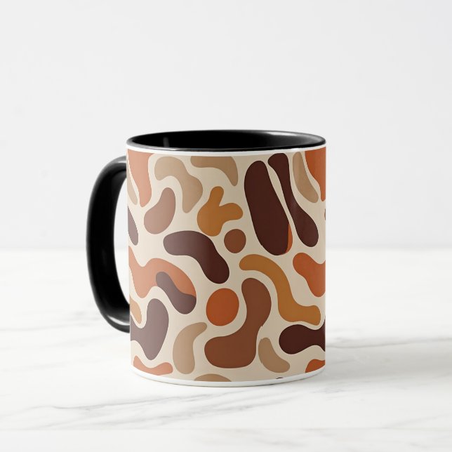 Earthy Abstract Coffee Mug – Organic Shapes  Mugg (Framsida vänster)