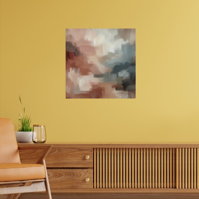Earthy Abstrakt Brushstroke Art Poster (Vardagsrum 2)