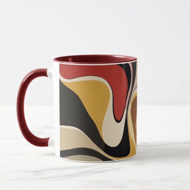 Earthy Abstrakt Swirl Art Mugg (Vänster)